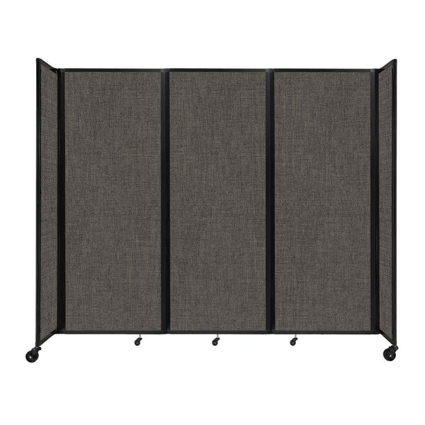 Room Divider 360 Folding Portable Partition 8'6" x 7'6" Mocha Fabric
